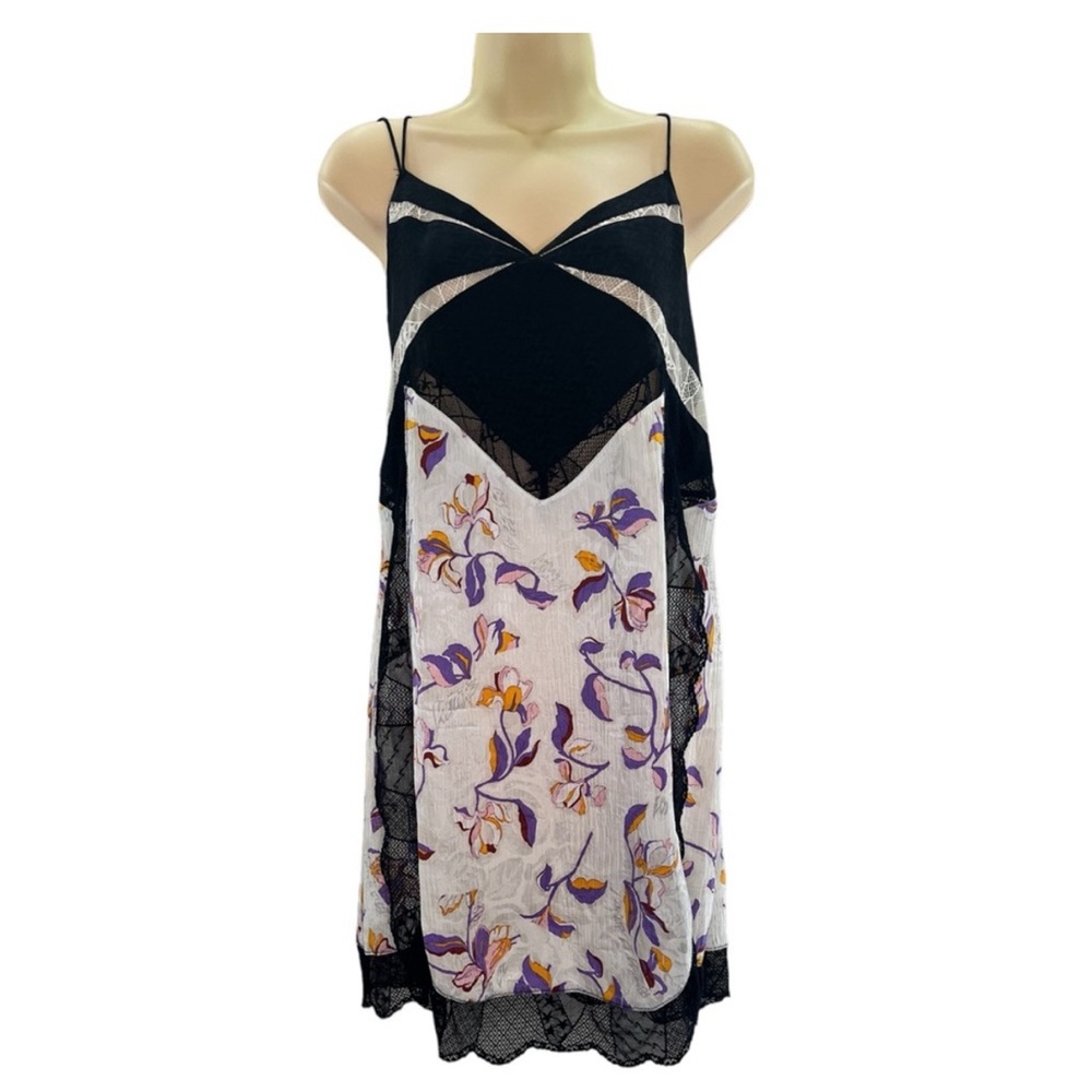 Zadig & Voltaire Cole Dress || Black and Purple Floral Mini Dress